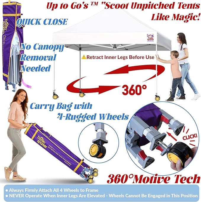 Tradesparker 10x20 Pop Up Canopy Tent,Commercial Movable Canopy with ApexCore LED&Rugged Casters-Instant Easy Setup Shelter Canopies with Weight Bags&Stakes for Outdoor Events Markets,Navy Blue