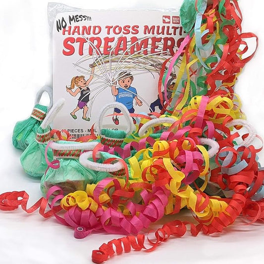 10 Pack Multi Color Hand Toss Streamers - No Mess Dazzling Paper Throw Streamer - Confetti Poppers for Wedding, Graduation, Birthday, Drive By Parties, 4th of July or any Parties