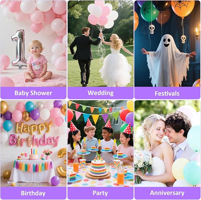 Balloon Pump Electric Balloon Pump Air Balloon Pump Balloon Blower Machine Portable Long Animal Blower Machine Blue/Orange/Pink/Purple Electric Balloon Pump Inflator for Party/Wedding/Birthday Decor