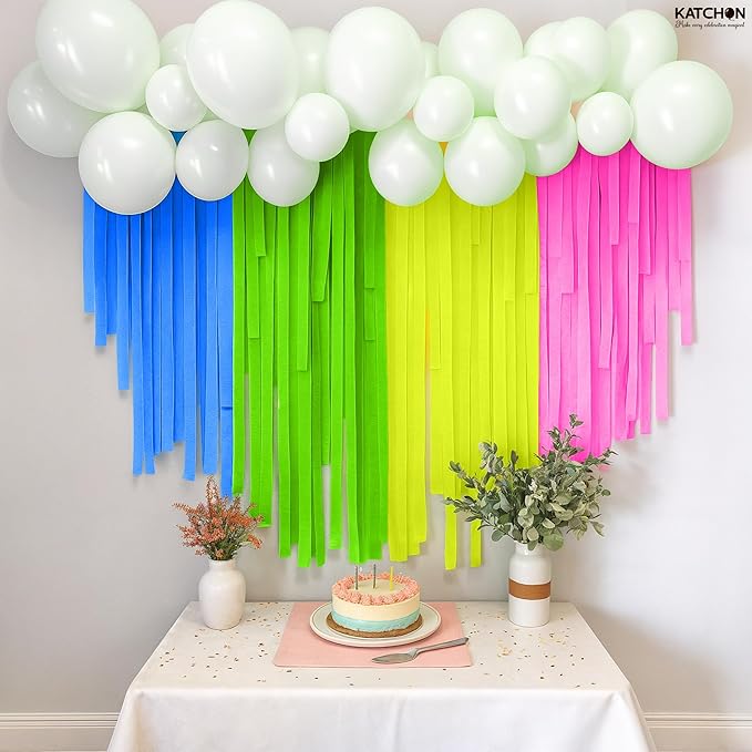 KatchOn, 656 Feet, Crepe Paper Streamers – 8 Rolls | Colorful Streamers for Birthday, Wedding, Baby Shower | Paper Party Streamers for Fiesta Safari, Christmas, Halloween | Mexican Party Decorations