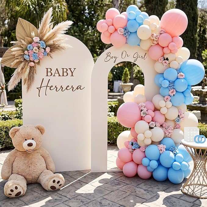 RUBFAC 135pcs Light Blue Balloons Different Sizes 18 12 10 5 Inch for Garland Arch, Sky Blue Balloons for Birthday Gender Reveal Baby Shower Party Decoration