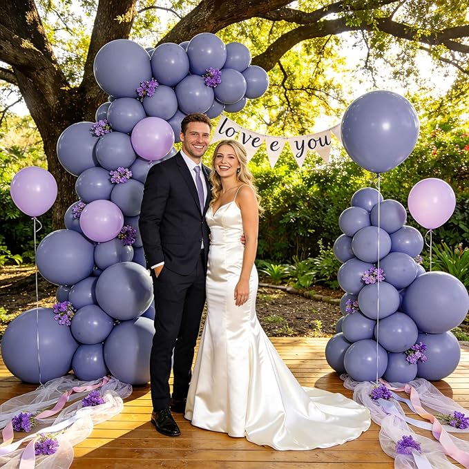 110pcs Dusty Blue Balloon 12 Inch, Blue Latex Balloons for Birthday Party Baby Shower Wedding(with 2 Ribbons).