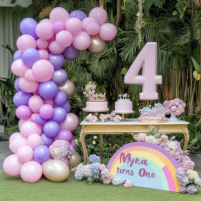 RUBFAC 129pcs Pastel Pink Balloons Different Sizes 18 12 10 5 Inches for Garland Arch, Light Pink Balloons for Birthday Valentine's Day Baby Shower Gender Reveal Wedding Party Decoration