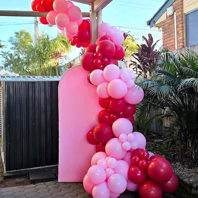 Lukiituke Pink Balloon Arch Kit,134pcs Hot Pink Party Balloons, 4 Size Light Pink Balloons for Baby Shower,Birthday,Wedding Decorations