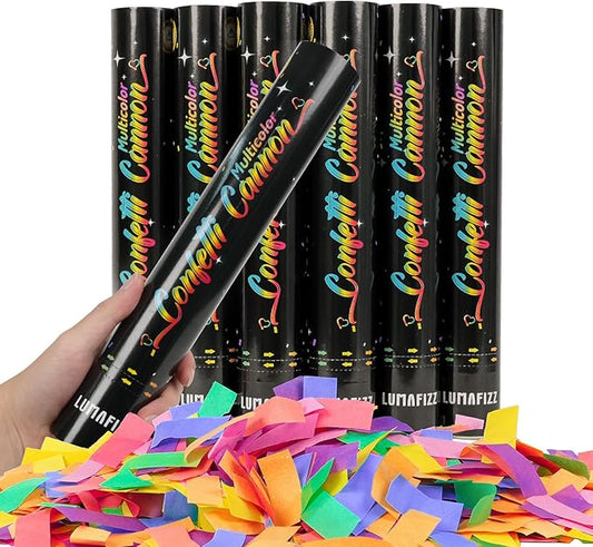 12 Inch Confetti Biodegradable [6 Pack] Confetti Cannons | Multicolor Confetti Poppers for Wedding,Birthday PartyChristmas Eve and New Year Give a Gift
