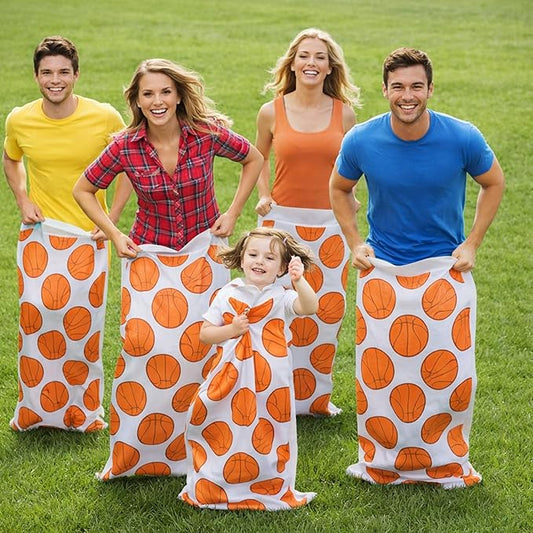 16 Pcs Potato Sack Race Bags Large Basketball Race Bags for Family Outdoor Sport Game Decorations for Adults and Kids Bean Sack Games Set Outside Yard Birthday Party Supplies 40 x 20 Inches