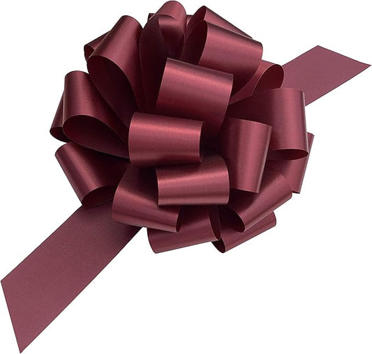 Large Burgundy Gift Pull Bows - 9" Wide, Set of 6, Valentine's Day, V-Day, Gift Basket, Presents, Boxing Day, Birthday, Fundraiser, Birthday, Wreath, Swag, Classroom, Office, Mother's Day