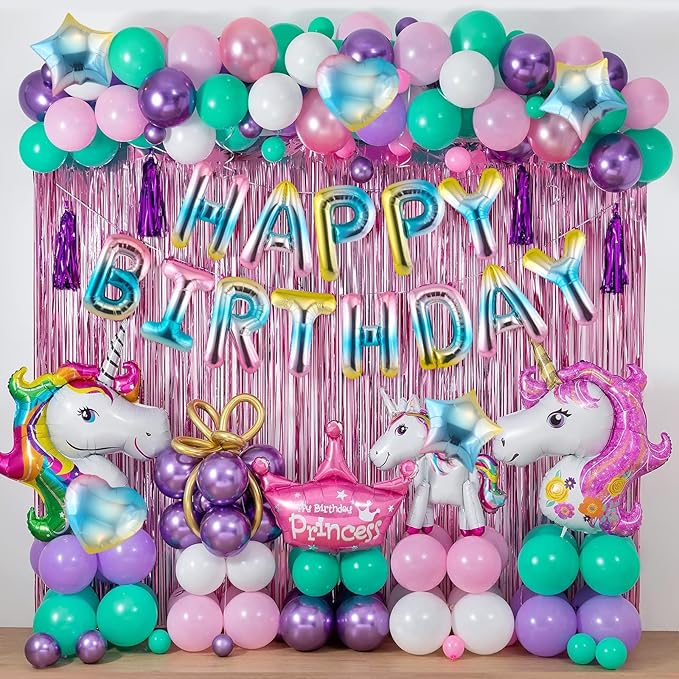 CANREVEL Happy Birthday Banner 13pcs 16 Inch Mylar Foil Letters with 6pcs Star & Heart Balloons Birthday Party Decorations for Kids and Adults - 3D Gradient