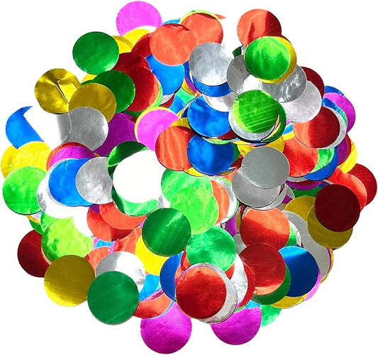 Ultimate Confetti, Multicolor 1 Inch Circles Mylar Shiny Foil Metallic Confetti - Round Lightweight and Slow-Falling Party Confetti for Cannon and Launcher Use - Best for Celebrations - 1 lb, 16 oz