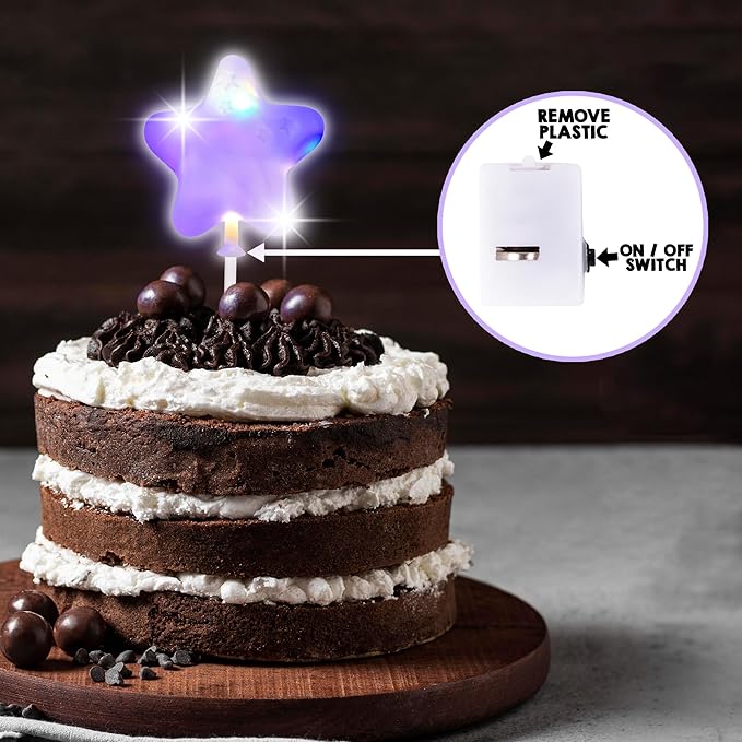 ArtCreativity LED Numeric Birthday Cake Topper - Light Up Number Cake Toppers with 3 Eye-Catching Modes - Anniversary and Birthday Cake Decorations - LED Cake Decor for Any Age (#6)