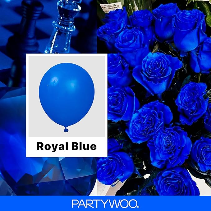 PartyWoo Royal Blue Balloons 152pcs Different Sizes Pack of 18 12 10 5 Inch Dark Blue Balloon Arch Kit for Baby Shower Gender Reveal Graduation Under The Sea Birthday Party Decorations Blue-Y5