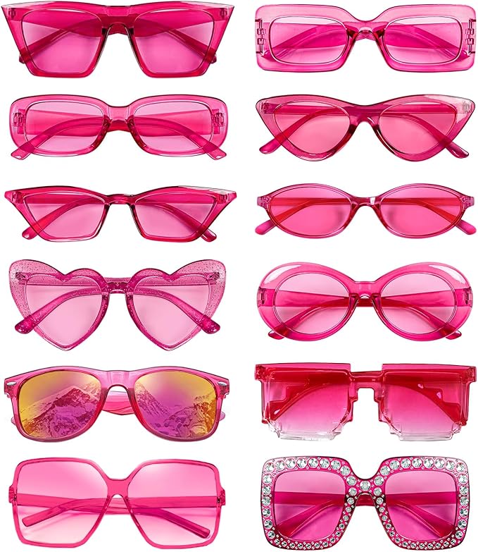 SUNOVELTIES 12 Mixed Style Sunglasses Classic Retro Party Favors Eyewear Costume Accessories Bulk Glasses for Unisex Adult