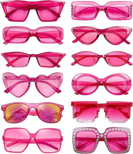 SUNOVELTIES 12 Mixed Style Sunglasses Classic Retro Party Favors Eyewear Costume Accessories Bulk Glasses for Unisex Adult