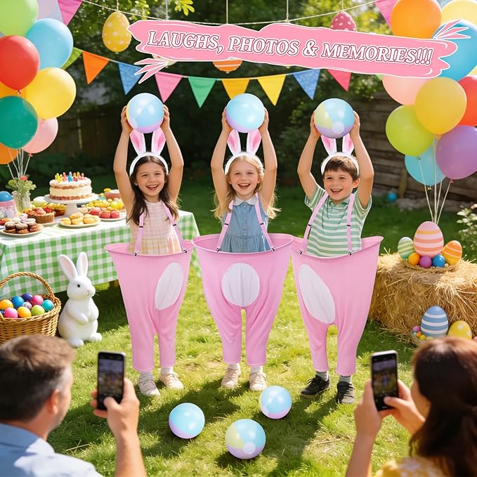 Easter Games for Kids–Funny Active Bunny Pants Tossing Game, Outdoor Easter Party Game, Perfect Yard & Classroom Group Game, Ages 4–8