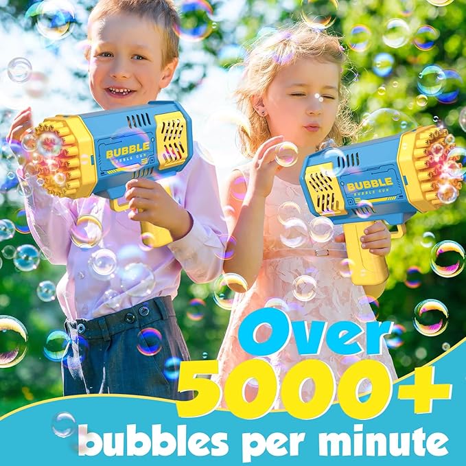 JONEG Toys for 3-8 Year Old Boys Girls: Bubble Machine for Kids with Bubble Solution, Gifts for 3 4 5 6 7 8 Years Old Boy Birthday Toy for Kid Toddlers Ages 4-6 Outdoor Wedding Bubbles Blower Maker
