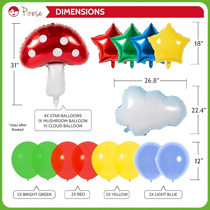 Pirese Retro Game Birthday Decorations, Video Game Birthday Banner Party Kit with Balloons, Pre-Strung Gamer Birthday Party Supplies for Kids, Fun Land Arcade Theme Decor