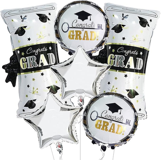 KatchOn, Huge Congrats Grad Balloon - Pack of 6, 28 Inch | Graduation Mylar Balloons, Kindergarten Graduation Party Decorations 2026 | Graduation Balloons Class of 2026, Graduation Photo Backdrop