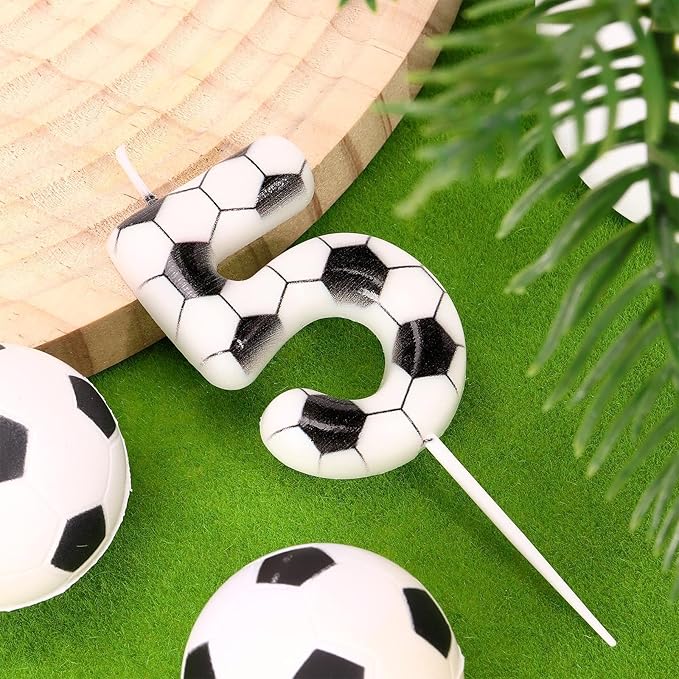 Soccer Number 5 Birthday Candle, 5th Birthday Candle Sport-Theme Cake Topper, Soccer Theme Party Decorations for Boys Girls, Party Supplies Birthday Gifts