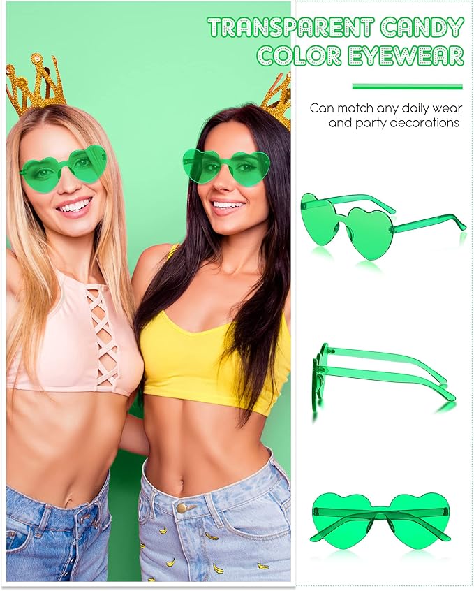 Colzzy 30 Pairs Valentines Day Sunglasses Colorful Heart Shaped Glasses Bulk for Women Bachelorette Party Romantic