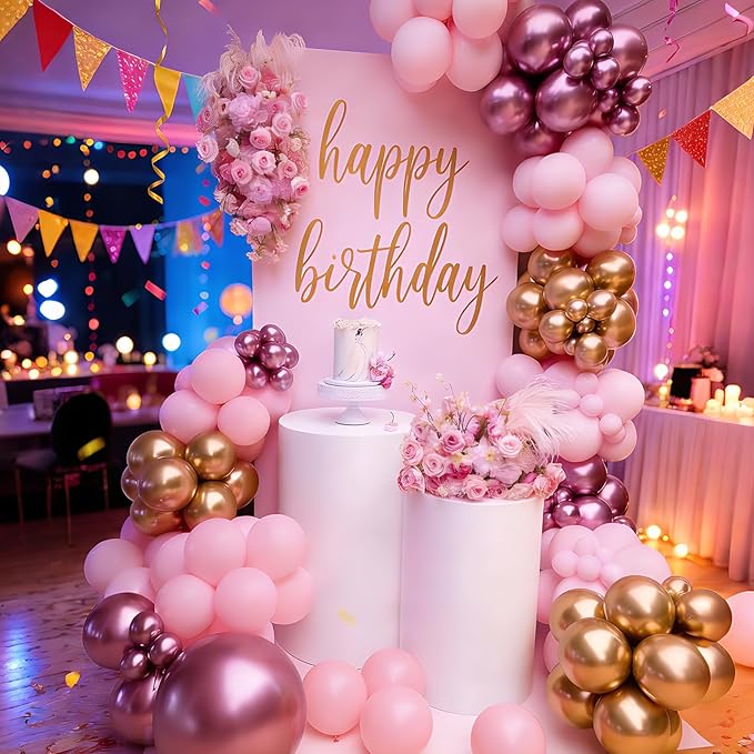 Pink Balloons 60 PCS Light Pink Balloons 12 Inch Pastel Baby Pale Pink Balloon for Girls Women Birthday Party Baby Shower Gender Reveal Wedding Decoration