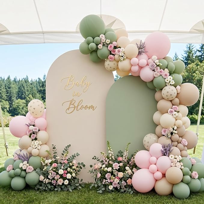RUBFAC 135pcs Pale Pink Balloons Different Sizes Pack of 18 12 10 5 Inch, Latex Light Baby Pastel Pink Balloon Garland Arch Kit for Baby Shower Engagement Bachelorette Wedding Birthday Party