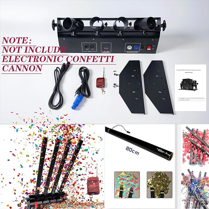 4HEAD Electric Confetti Launcher Confetti Shooter with Wireless Remote for DJ Party Nightclub Wedding Stage Concert Event Show