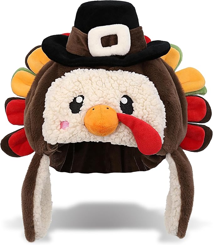 DolliBu Plush Hat – Super Soft Fleece Stuffed Animal Beanie with Ear Flaps, Cozy Warm Winter Hat for Kids – One Size