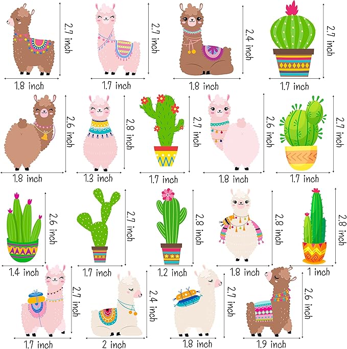Llama Cactus Cupcake Toppers Cute Llama Alpaca Cactus Cake Cupcake Picks Decorations for Mexican Fiesta Theme Birthday Party Cinco De Mayo Party Supplies
