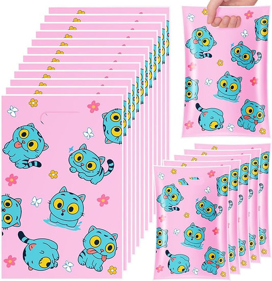 Eccliy 30 Pcs Kpop Goodie Bags Blue Cat Party Favors Bags Cartoon Kpop Team Band Inspired Goodie Candy Gift with Handles