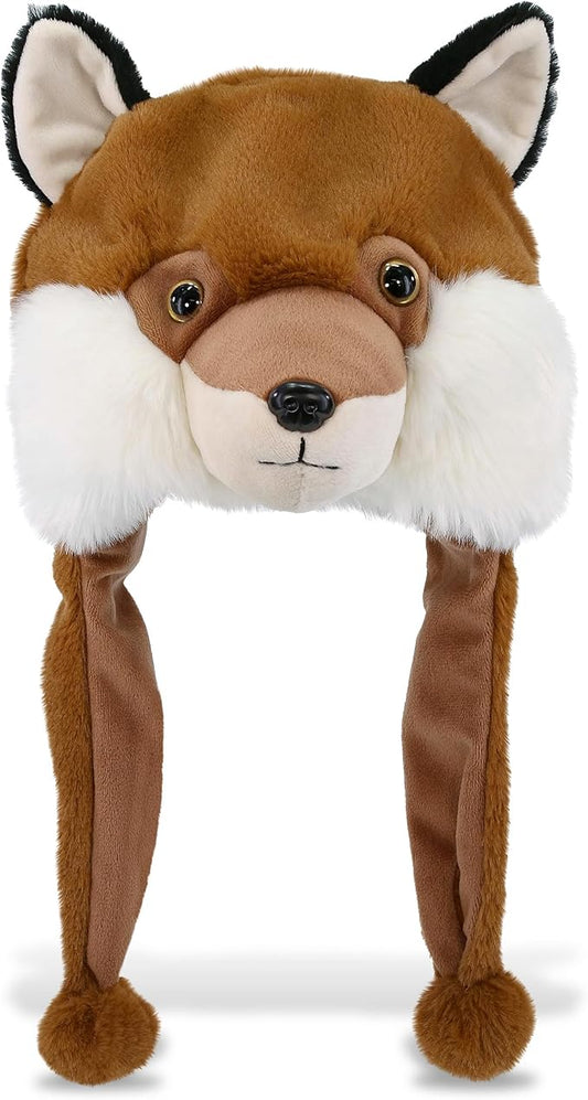 DolliBu Plush Hat – Super Soft Fleece Stuffed Animal Beanie with Ear Flaps, Cozy Warm Winter Hat for Kids – One Size