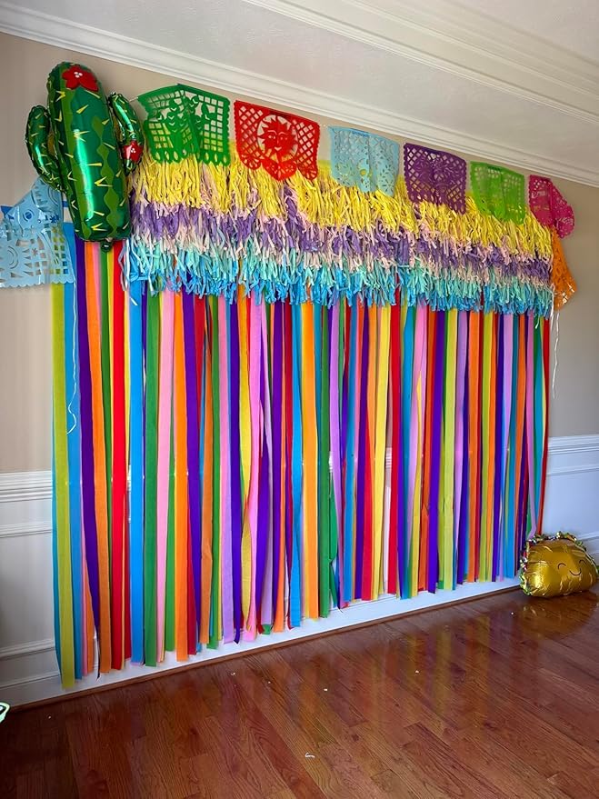 4 Rolls Crepe Paper Black Streamers – Perfect for Streamers Party Decorations, Wedding, Birthday, Colored Decor, and DIY Craft Supplies(1.8 Inch x 82 Ft/Roll)