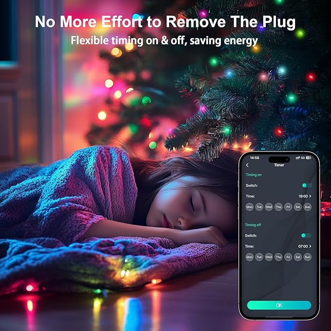 Super RGB Smart Fairy Lights 131.2Ft 400LEDs, Color Changing led String Lights with Remote & APP Control, DIY RGB-IC Dynamic Multicolor Twinkle Lights for Indoor Room Bedroom Birthday Party Decor