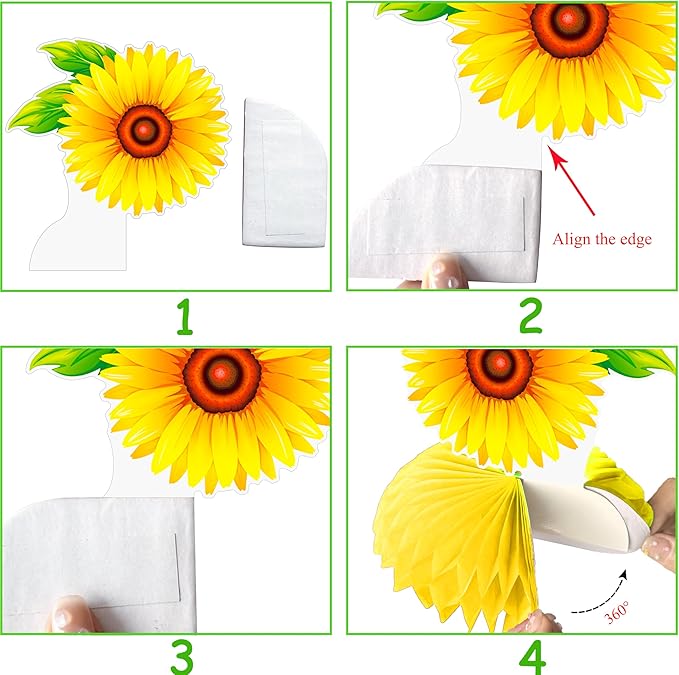 10pcs Summer Flower Honeycomb Centerpieces Multicolor Sunflower Daisy Table Decorations Floral Centerpiece Decor for Spring Summer Baby Shower Birthday Party Supplies