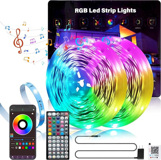 GANZQH 150FT Led Lights for Bedroom, Color Changing RGB Led Strip Lights Indoor, Music Sync Led Light Strip with Remote and App Control, DIY Led Lights for Room Home Decor Ambient Lighting (2 * 75FT)