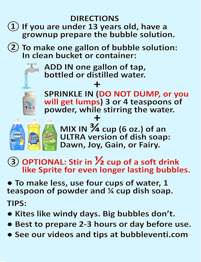 | Made in USA | Includes Two Wooden Wands, a Tips/Tricks Booklet, and 1 Large Bottle of Bubble Mix - Makes Gallons of Big Bubble Solution for Parties and Fun (Party: 2 Wands and Large Mix)
