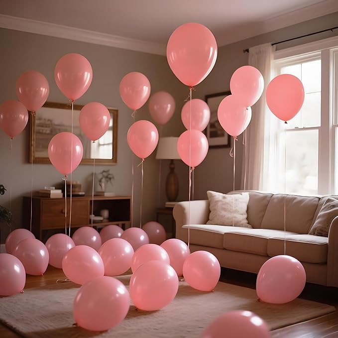 110pcs Dusty Pink Balloon 12 Inch, Brush Pink Latex Balloons for Birthday Party Baby Shower Wedding(with 2 Ribbons).