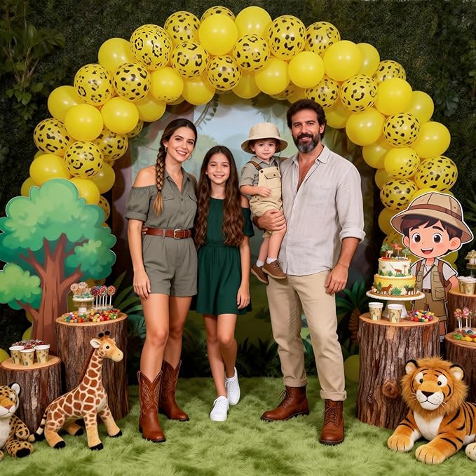 Gold Cheetah Print Balloons, 12 Inch Safari Animal Leopard Print Latex Helium Balloons Jungle Animal Decorations for Kids Wild Wildlife Cheetah Zoo Baby Shower Birthday Theme Party Decorations