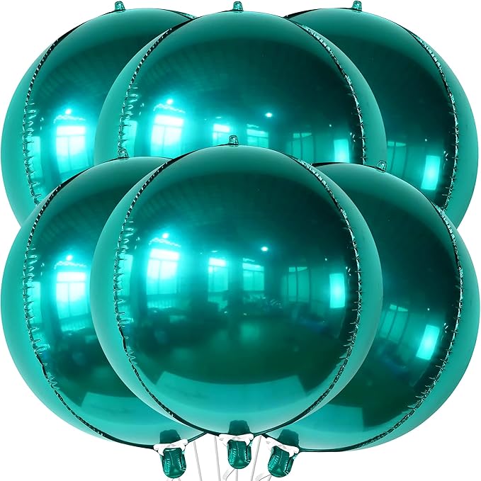 KatchOn, Emerald Green Balloons - Big 22 Inch, Pack of 6 | Dark Green Mylar Balloons for Emerald Green Party Decorations Emerald Green Foil Balloons for Graduation Decorations 2026 Jungle Party Decor