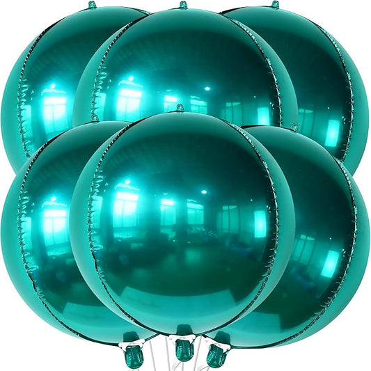 KatchOn, Emerald Green Balloons - Big 22 Inch, Pack of 6 | Dark Green Mylar Balloons for Emerald Green Party Decorations Emerald Green Foil Balloons for Graduation Decorations 2026 Jungle Party Decor