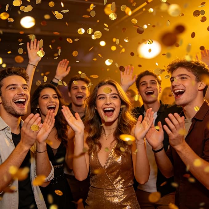 20 PCS Colorful Party Confetti Poppers with Box for Wedding Birthday Graduation Baby Shower Anniversary Christmas New Year's Party Supplies (Gold Round)