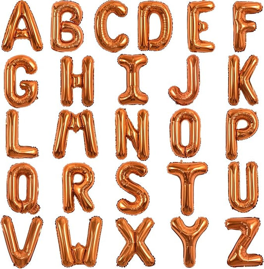 TONIFUL 52 Pieces 16 Inch Orange Letter A-Z Balloons,Custom Phrase Mylar Foil Alphabet Letter DIY Personalized Phrase Banner for Birthday Anniversary Celebration Graduation Party Supplies Decoration