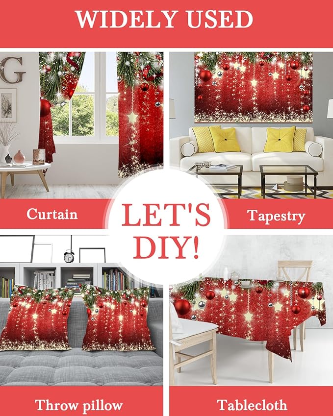 Mocsicka Christmas Backdrop Red Ball Xmas Merry Christmas Party Decorations for Family Holiday for Photography Photo Booth Props (Red, 8x6ft(96"x72"))