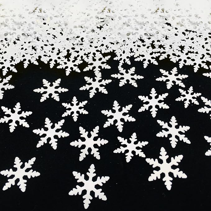Snowflake Confetti Merry Christmas Max Holiday Party Decoration Table Scatters Confetti Metallic Foil for New Year Wedding Birthday Baby Shower Bridal Shower Festival Theme Party Table Decorations