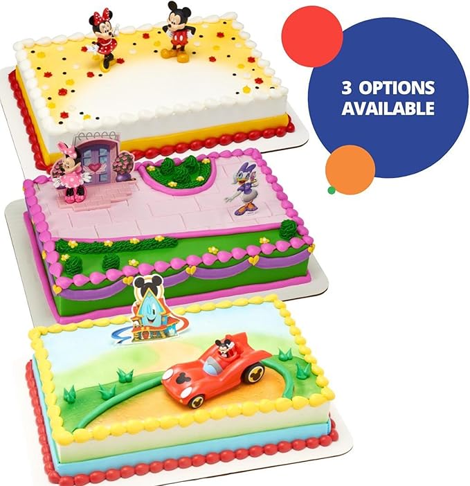 DecoSet® Disney Minnie Mouse Happy Helpers Cake Topper, 4-Piece Cake Decoration Set with Minnie Mouse And Daisy Duck