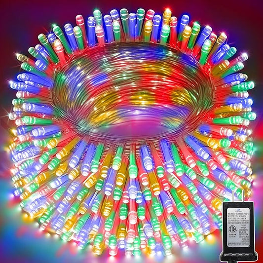 328 FT Christmas Light 1000 LED Xmas Lights Outdoor Christams String Lights Waterproof 8 Modes & Timer, Fairy Lights Plug in for Weeding, Patio, Party, Holiday,Christmas Decor (Multicolor)