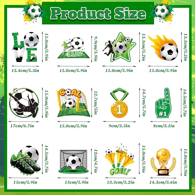 Soccer Hanging Swirls - 30 Pcs Soccer Party Decorations Ceiling Hanging Streamers for Soccer Themed Party Decor Supplies