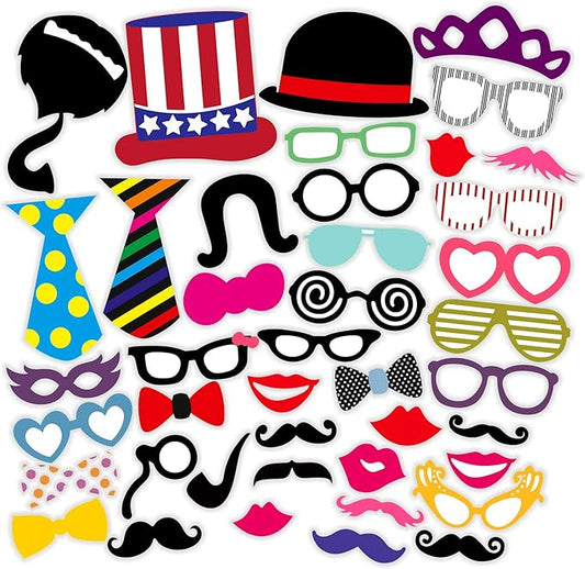 Syga Party Props Props Craft Party Item, Multi Colour (Set of 40)