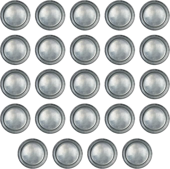 Beistle 24-Pack Pewter Paper Plates, Silver Medieval Tableware Accessories, Royal Knight Halloween Parties & Festive Castle Themed Events, 9"