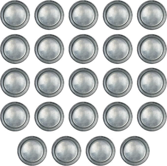 Beistle 24-Pack Pewter Paper Plates, Silver Medieval Tableware Accessories, Royal Knight Halloween Parties & Festive Castle Themed Events, 9"
