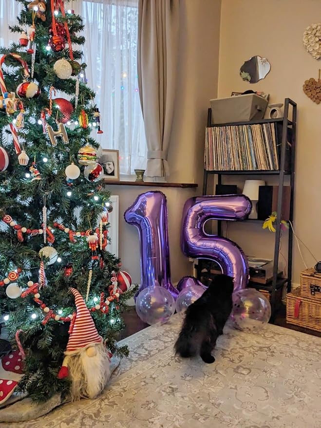 Balloon Number 26 Purple, Foil Happy 26th Birthday Balloon for Men & Women,40 Inch Large Balloons for 2 6 26 62 2026 Wedding Marriage Proposal Engagement Decorations